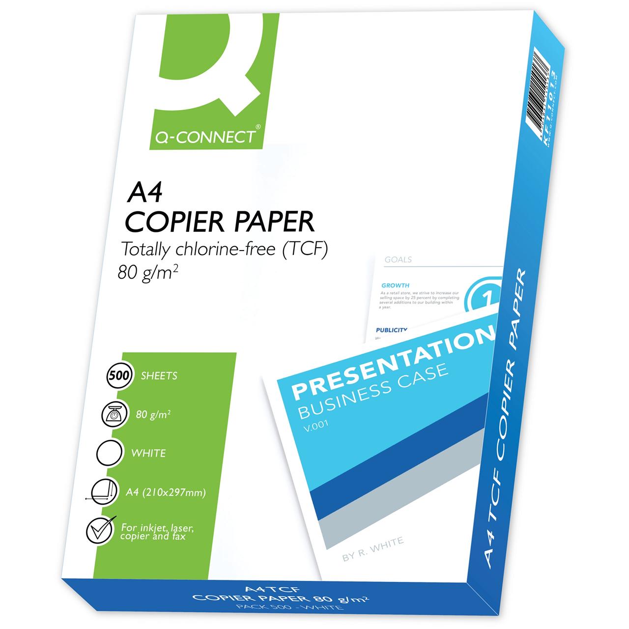 Папір для друку Q-CONNECT А4, 80г/м2, 500 арк., білий (клас С+)